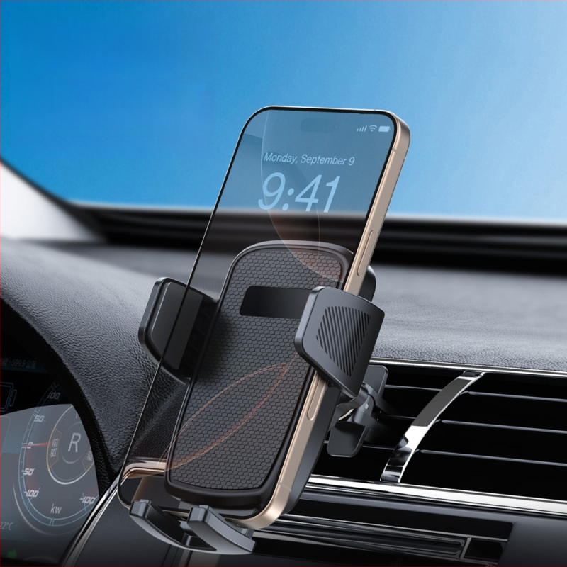 Auto telefonihoidik õhuventiilile - poolautomaalne klõpsmontaaž, navigeerimiseks, üldine ühilduvus