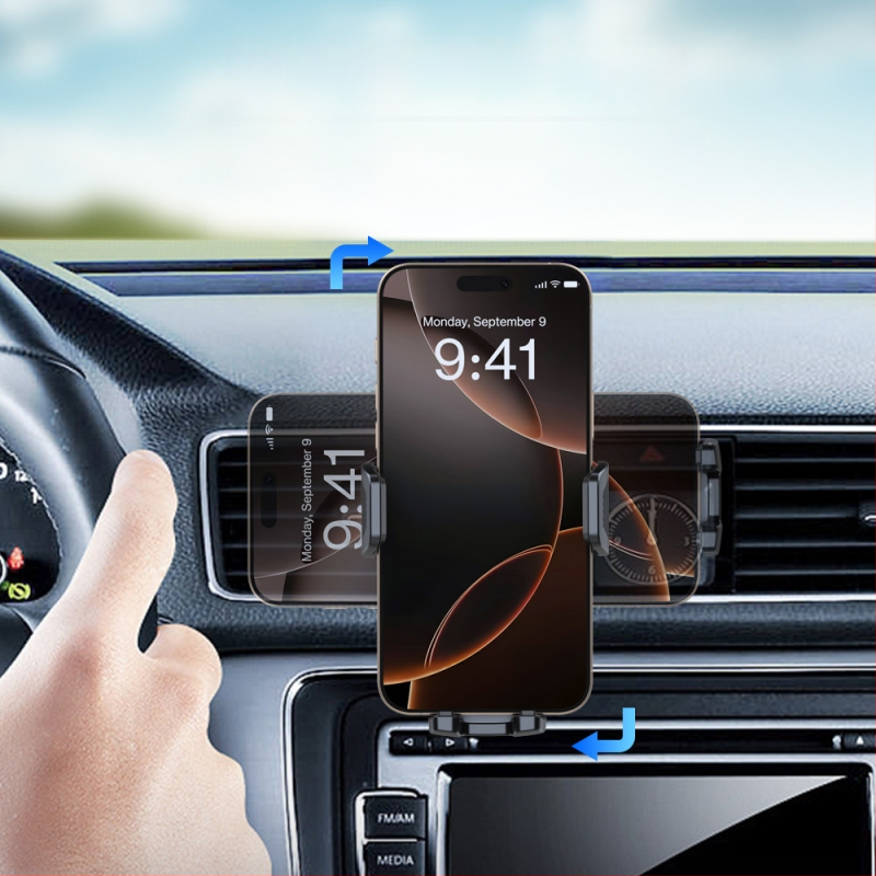 Auto telefonihoidik õhuventiilile - poolautomaalne klõpsmontaaž, navigeerimiseks, üldine ühilduvus
