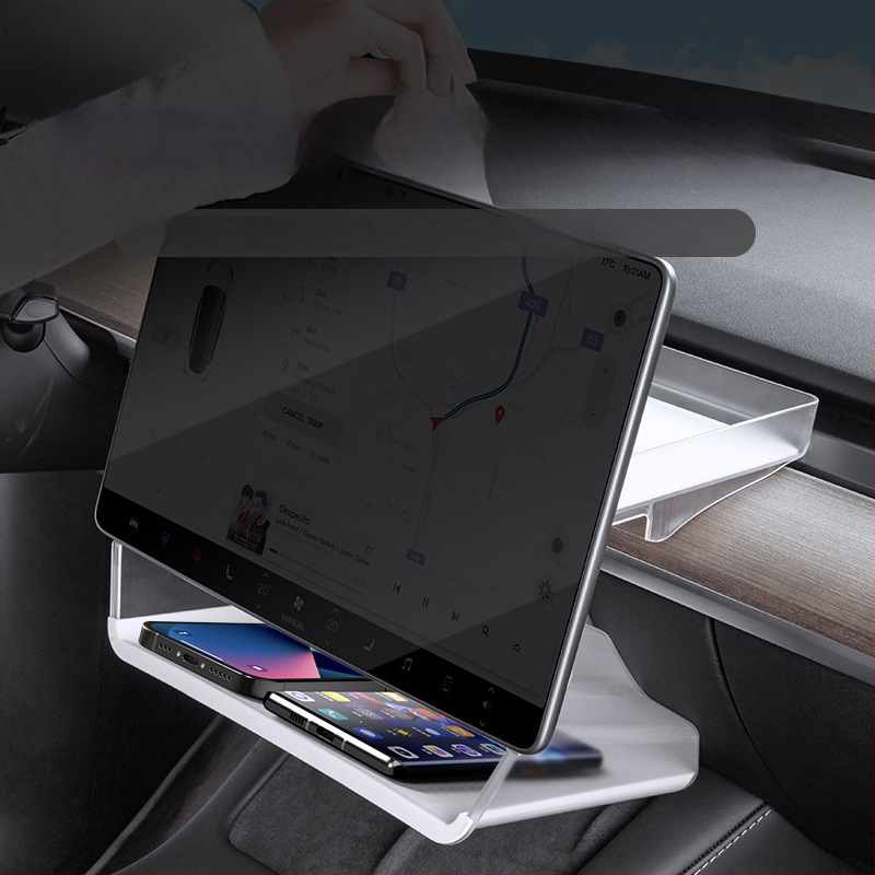 Tesla centrinės konsolės laikymo dėžutė su servetėlių laikikliu ir ETC laikikliu, TPE medžiaga, atsparus vandeniui, prietaisų skydeliui, modelis WL-01