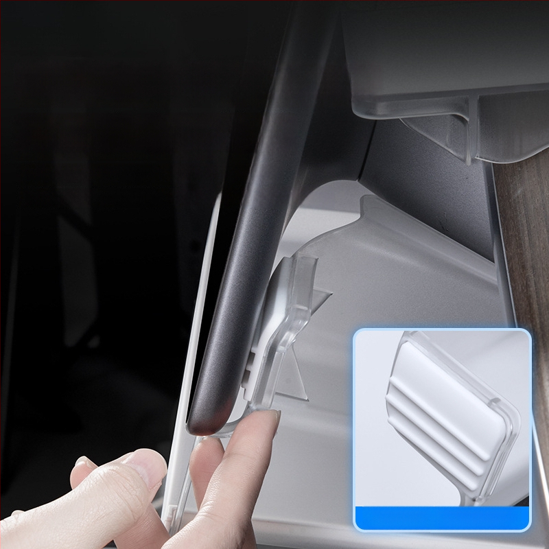 Tesla centrinės konsolės laikymo dėžutė su servetėlių laikikliu ir ETC laikikliu, TPE medžiaga, atsparus vandeniui, prietaisų skydeliui, modelis WL-01