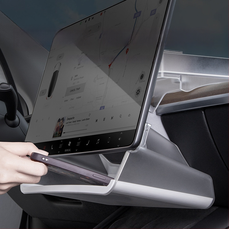 Tesla centrinės konsolės laikymo dėžutė su servetėlių laikikliu ir ETC laikikliu, TPE medžiaga, atsparus vandeniui, prietaisų skydeliui, modelis WL-01