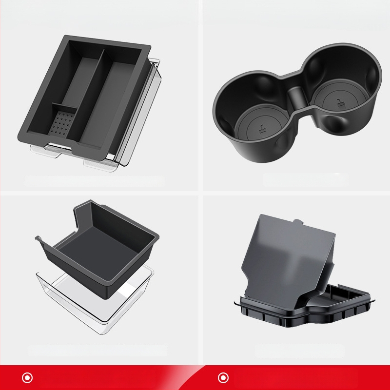 Tesla Model Y Centrinės konsolės laikymo dėžutė — plastikinė, skirta prietaisų skydeliui, atspari vandeniui ir spaudimui