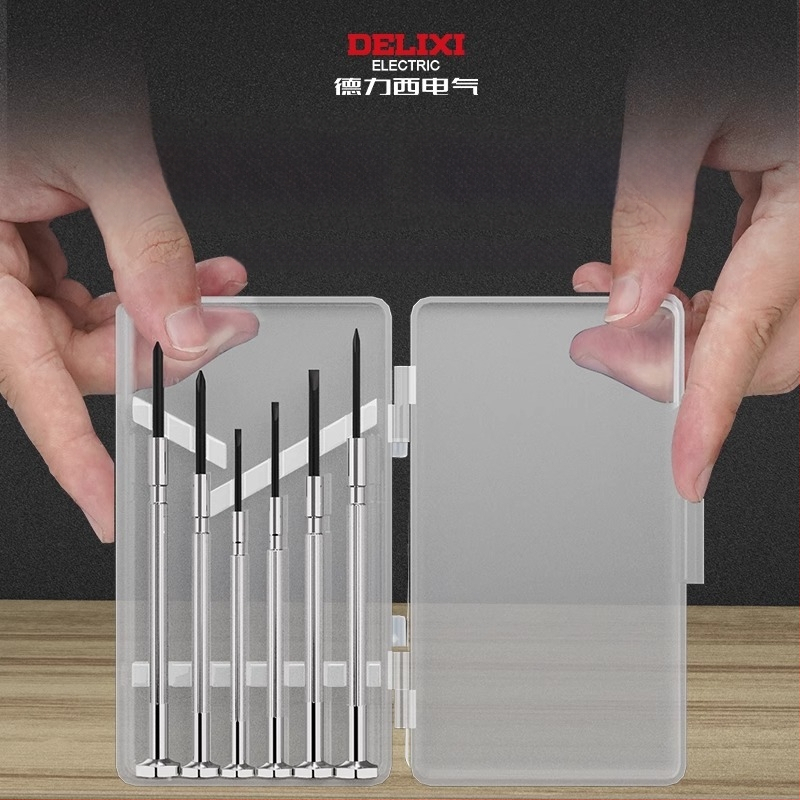 Delixi electric atsuktuvų rinkinys laikrodžiams, akinėms ir mobiliems telefonams – CR-V plienas, be izoliacijos