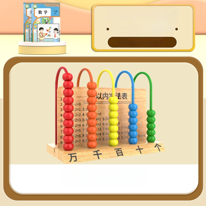 Medinių matematikos mokymo priemonių rinkinys 1–osios ir 2–osios klasėms – tangramai, skaitymo lazdelės, laikrodžio modelis, mokymo dėžutė, tomų rinkinys 1–2 (prekinis ženklas Youcai)