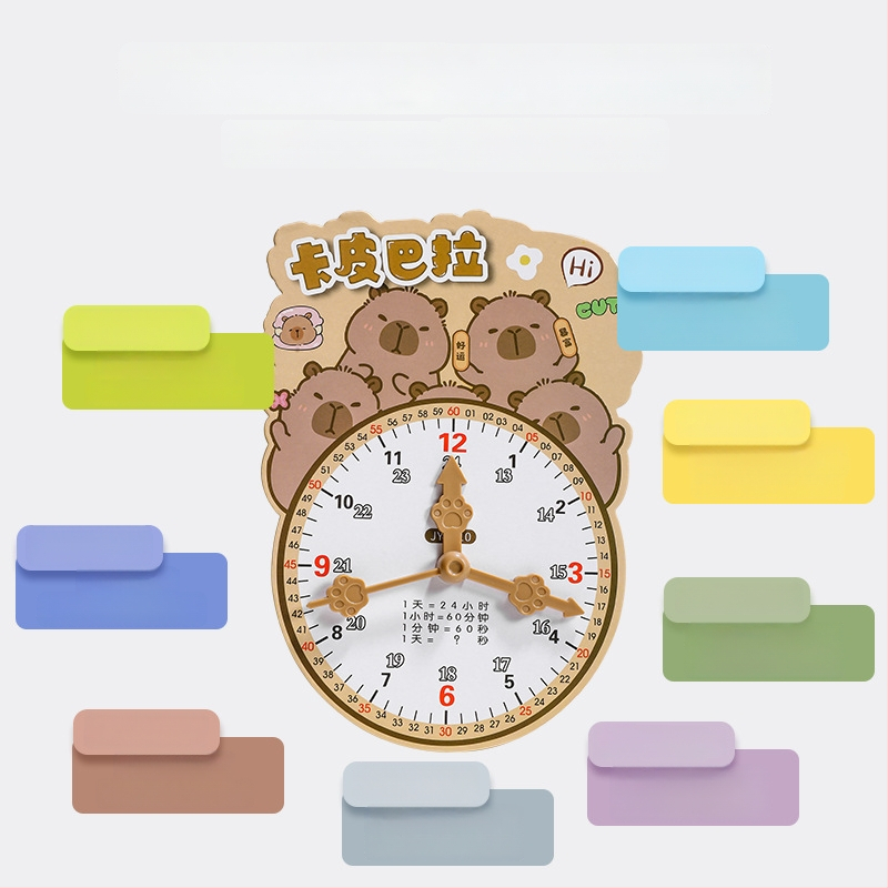 Švietėjiškas laikrodžio modelis laikui įsisavinti – kartonas/plastikas, skirtas 7–14 metų vaikams; pakuotė tinkliname maiše; skatina intelektinę plėtrą, praktinį mokymą ir interaktyvią žaidą.