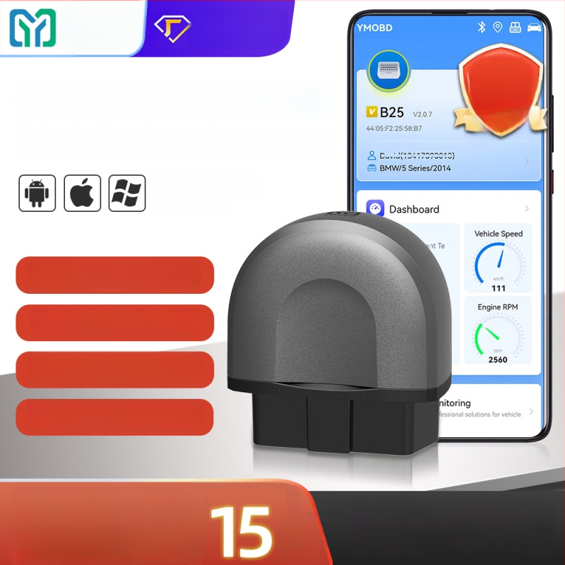 B25 ar Bluetooth automobiļu diagnostikas rīks – daudzfunkcionāls kļūdu detektors motoram, ABS, gaisa spilvenām un visa transportlīdzekļa pārbaudei (Elm327)