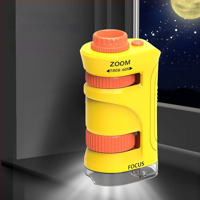 Portatiivne käsimikroskoop ja suurendusklaas – bioloogia ja keemia katsete komplekt, plastkonstruktsioon, mitteelektriline, mitmekülgne, 7–14 aastat