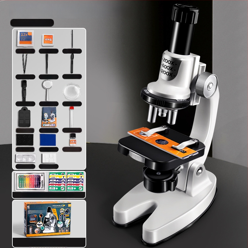 Bioloogilise/keemia teaduslik koolitusmikroskoop lastele – õppe mänguasi, DIY, video juhend, vanus 4–6 aastat