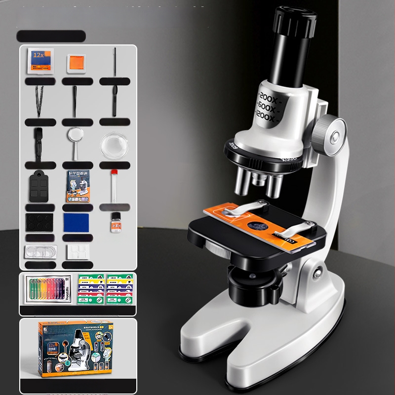 Bioloogilise/keemia teaduslik koolitusmikroskoop lastele – õppe mänguasi, DIY, video juhend, vanus 4–6 aastat