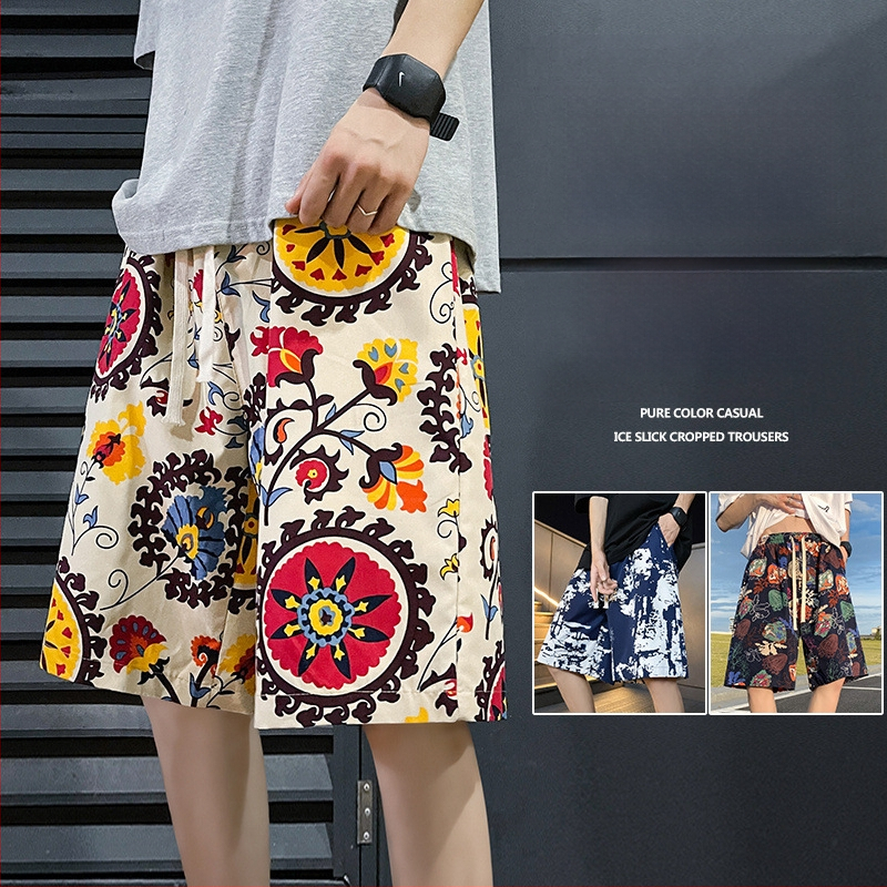 Paplūdimio šortai — gatvės stiliaus, dryžuotas raštas, triušio kailio audinys, mikroelastinis