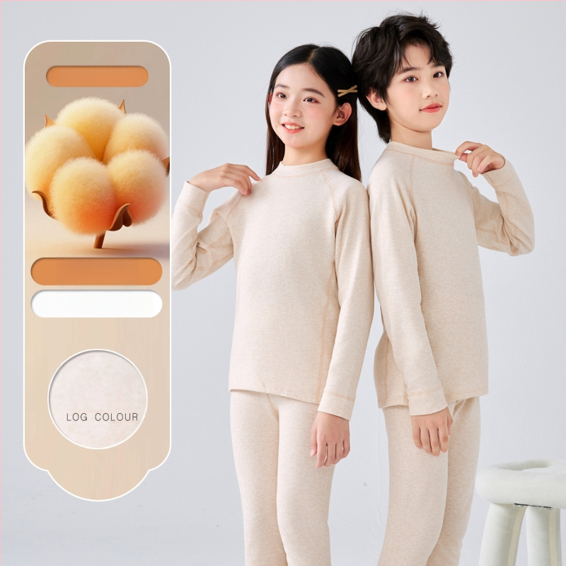 Vaikų terminiai apatinių komplektas dviejų dalių, unisex, 95,8% medvilnė, 4,2% elastanas, švelnus apdaila, tinkamas žiemai, pavasariui ir rudeniui