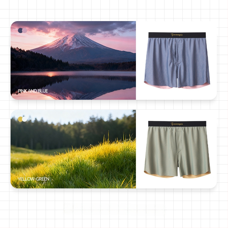 Vyriniai apatiniai iš nailono, vidutinio juosmens, raštas dryžiai/plaidiniai, megzti