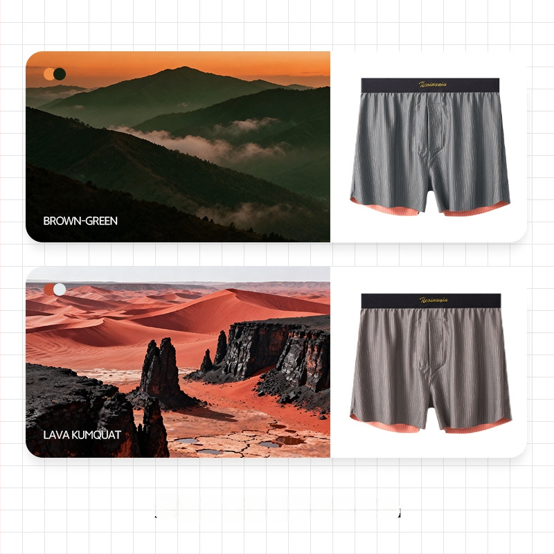 Vyriniai apatiniai iš nailono, vidutinio juosmens, raštas dryžiai/plaidiniai, megzti