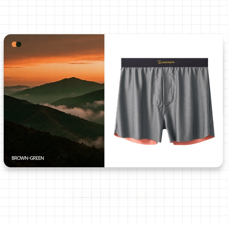 Vyriniai apatiniai iš nailono, vidutinio juosmens, raštas dryžiai/plaidiniai, megzti