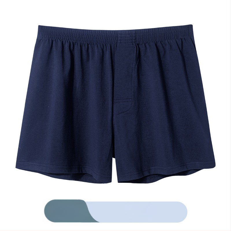 Meeste puuvillased bokserid, vaba lõige, keskmine talje, kootud kangas, 90–95% puuvill.