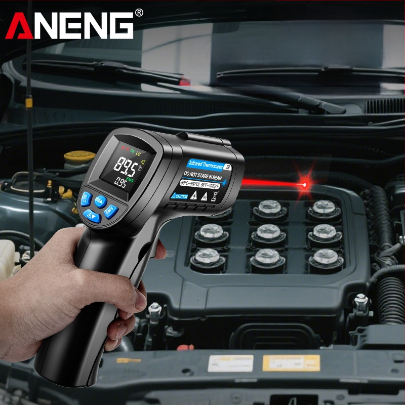 ANENG infraraudonųjų spindulių termometras pramoninei naudai — 0,5 s atsako laikas, AA baterija