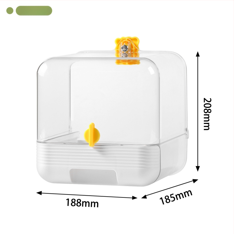 Paukščių plovimo indas su anti-pabėgimo dizainu – komplektas priedų, PET+ABS medžiaga, tinkamas mažiems paukščiams
