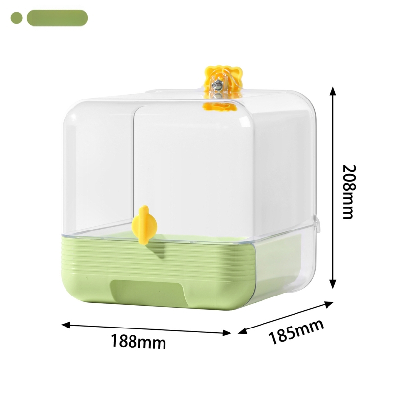 Paukščių plovimo indas su anti-pabėgimo dizainu – komplektas priedų, PET+ABS medžiaga, tinkamas mažiems paukščiams