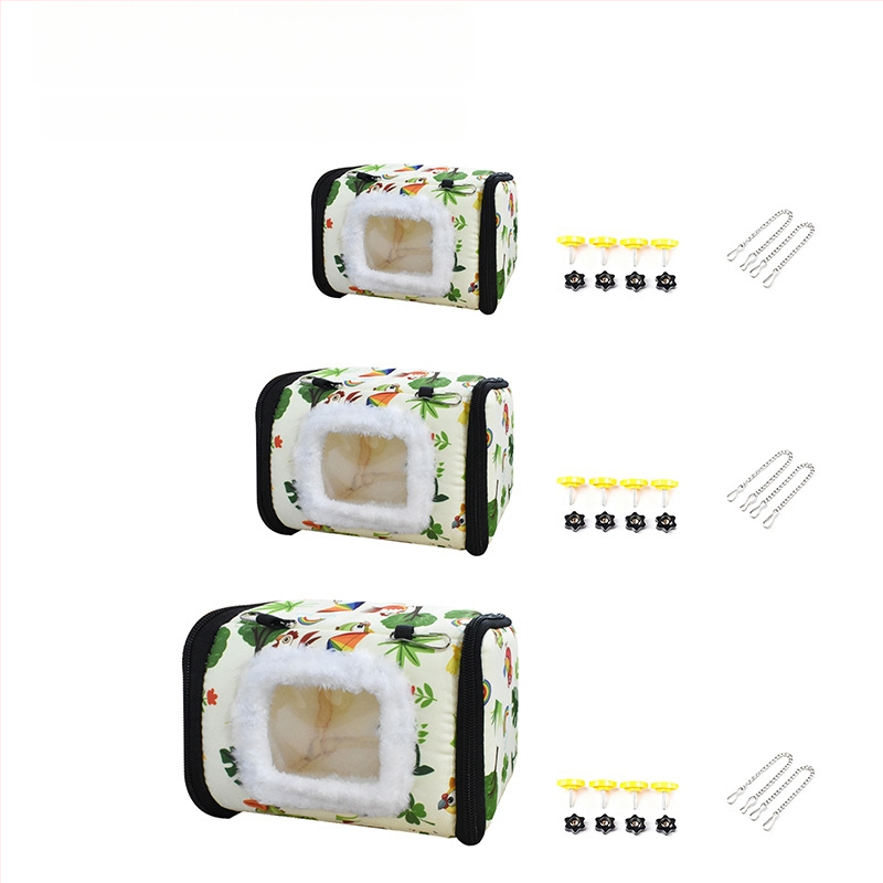 Papūgos medvilninė lizda, vieno sluoksnio, priešslidžio dizainas, universalus paukščiams, komplektuojama priedais