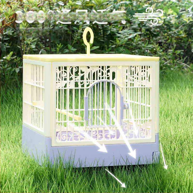 Paukščių narvas – Papūgos vila, kvėpuojantis, nešiojamas, panoraminis vaizdas, plastikas