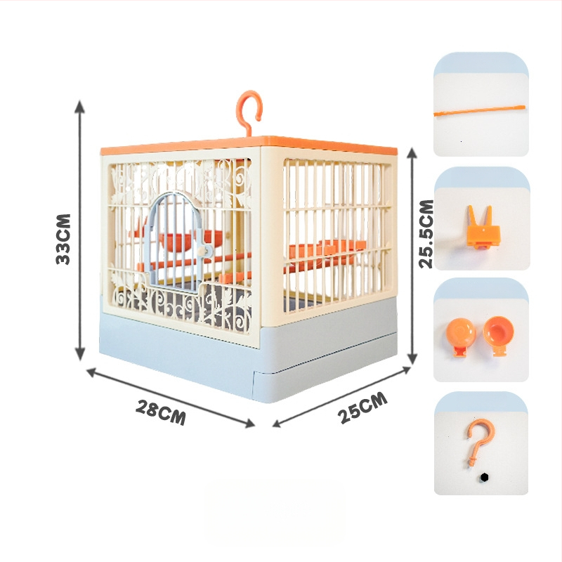 Paukščių narvas – Papūgos vila, kvėpuojantis, nešiojamas, panoraminis vaizdas, plastikas