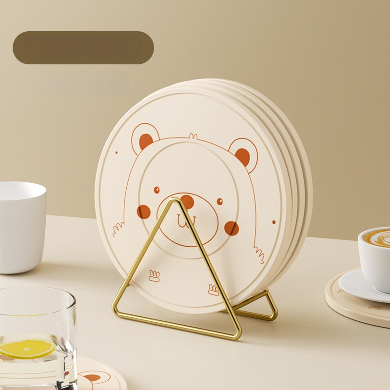 Silikoninis šilumos izoliacinis kilimėlis stalui – apskritos formos, modernus minimalistinis stilius, premium kokybė