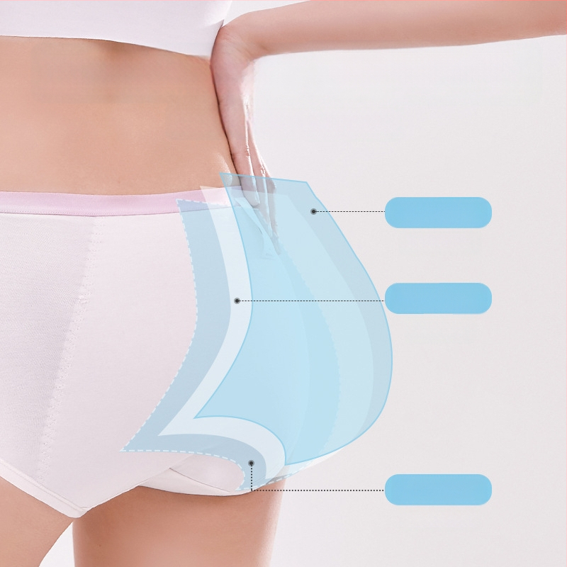 Mėnesinių apatiniai paauglėms – karikatūrų raštas, pagrindinis audinys: medvilnė 46%, kirkšnies įdaila 5% spandekso, vidutinio aukščio liemuo, skirtas 13–18 metų mergaitėms