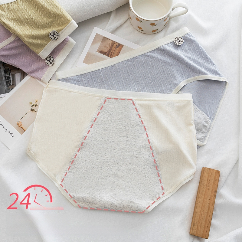 Bonas moterų menstruacinės kelnaitės, antibakterinės, vidutinio liemens, apsauga nuo pratekėjimo; pagrindinis audinys: regeneruotos celiuliozės pluoštas 93,9%, tarpinės įdaila 100% medvilna