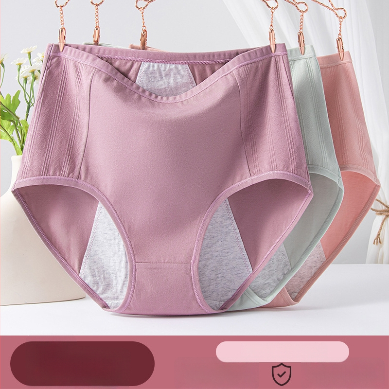 Moteriškos menstruacijų kelnaitės su aukštu juosmeniu, išorinis audinys 95% medvilnė, intarpas 100% medvilnė, fiziologinė apsauga