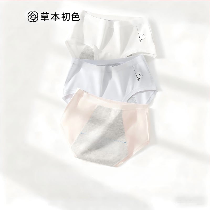 Moteriški menstruacijų apatiniai iš medvilnės, antibakteriniai, nevaržo, išplėstas liemens, apsauga nuo nutekėjimų