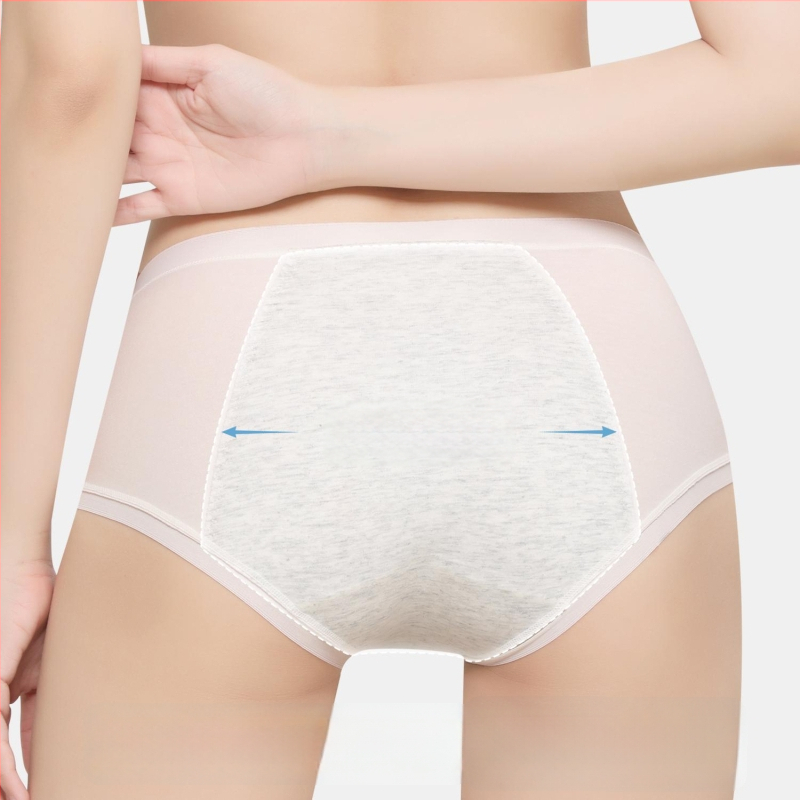 Moteriški menstruacijų apatiniai iš medvilnės, antibakteriniai, nevaržo, išplėstas liemens, apsauga nuo nutekėjimų
