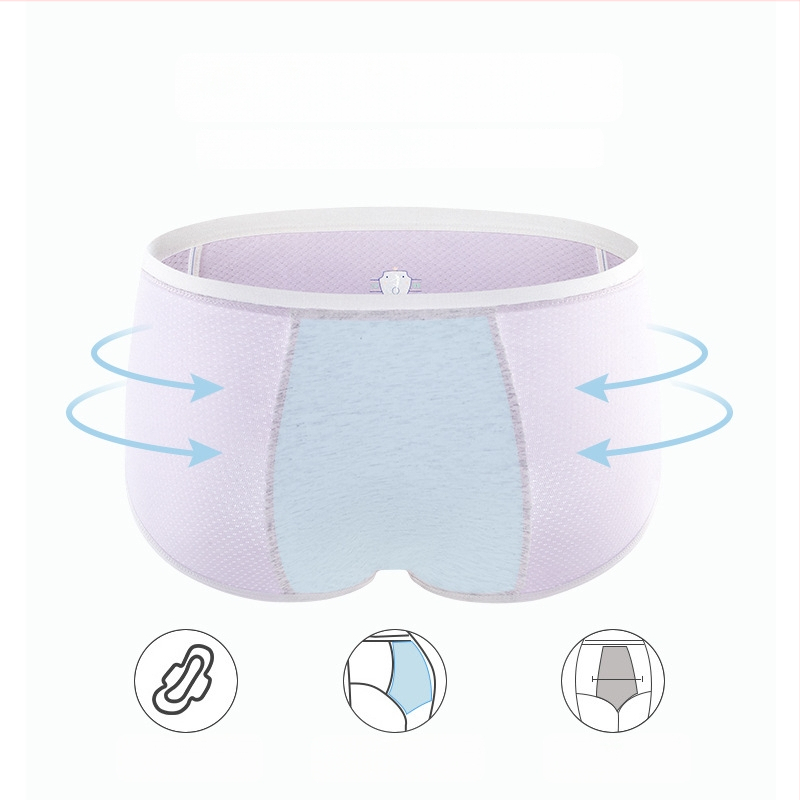 Moteriškos menstruacijų kelnaitės, antibakterinės ir atsparios nuotėkiui, Modalio pluoštas 46%, intymios zonos pamušalas 75% medvilnė, be siūlių