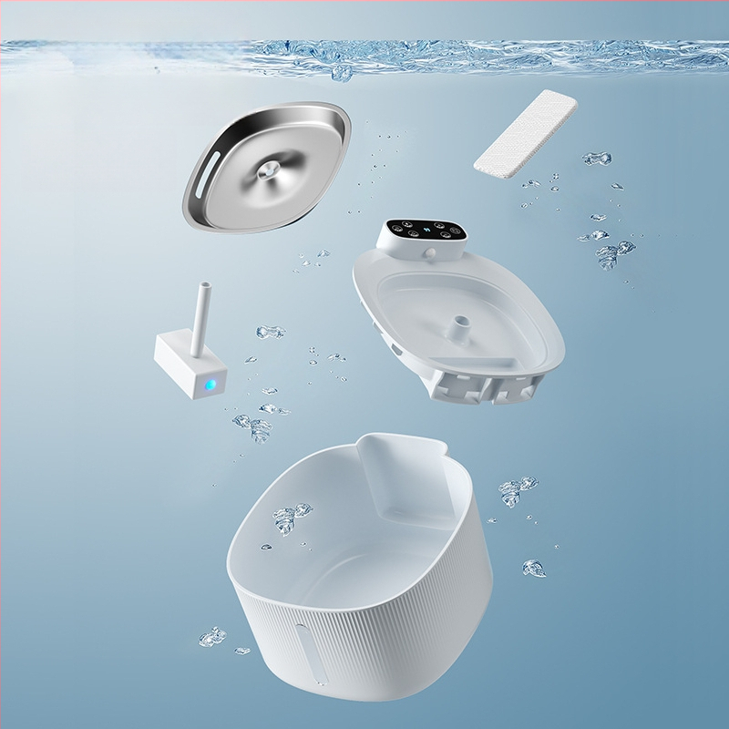 Kačių vandens fontanas su automatiniu jutikliu, atsiejamas, trys režimai, vandens trūkumo įspėjimas