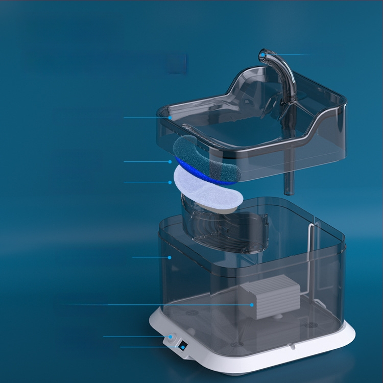 Naminių gyvūnų vandens fontanas CW-001, išmanus vandens cirkuliavimas, atsiskiriamas, tylus, didelė talpa, katėms ir šunims