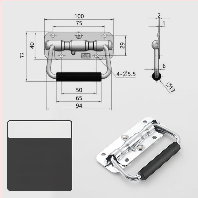 Beronsel 304 nerūdijančio plieno dėžutės rankena, sulankstoma, chromuota