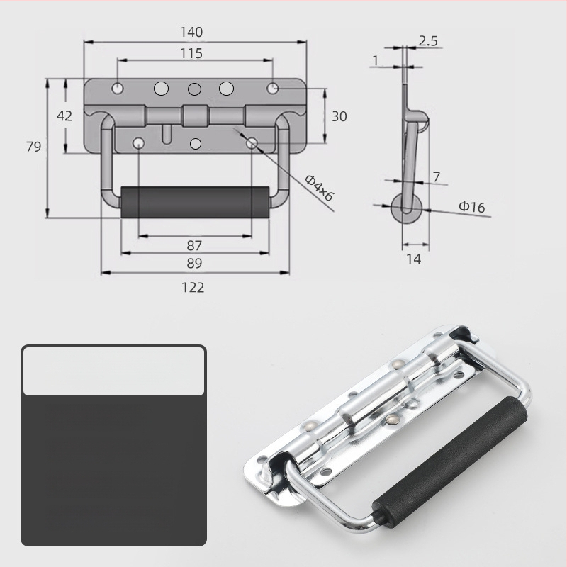 Beronsel 304 nerūdijančio plieno dėžutės rankena, sulankstoma, chromuota