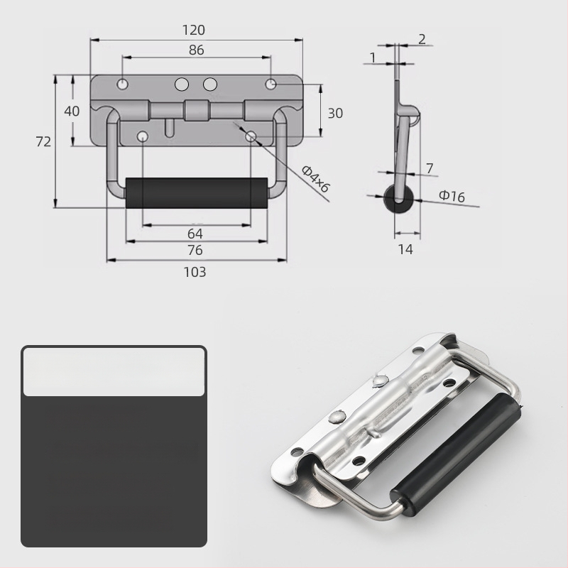 Beronsel 304 nerūdijančio plieno dėžutės rankena, sulankstoma, chromuota