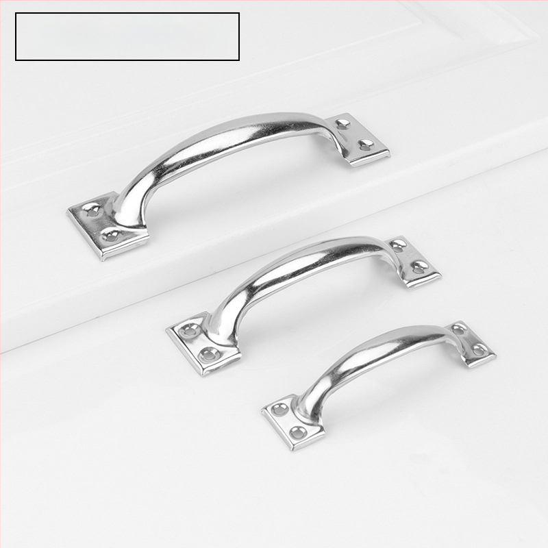 Arkinės formos nerūdijančio plieno durų rankena, modelis PH-0003, prekinis ženklas Flat Ring, modernus minimalistinis stilius.