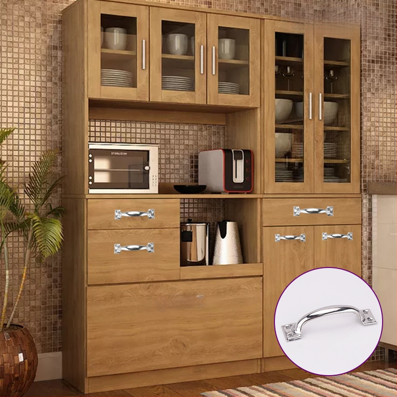 Arkinės formos nerūdijančio plieno durų rankena, modelis PH-0003, prekinis ženklas Flat Ring, modernus minimalistinis stilius.