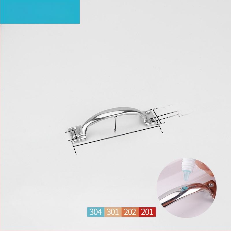 Arkinės formos nerūdijančio plieno durų rankena, modelis PH-0003, prekinis ženklas Flat Ring, modernus minimalistinis stilius.