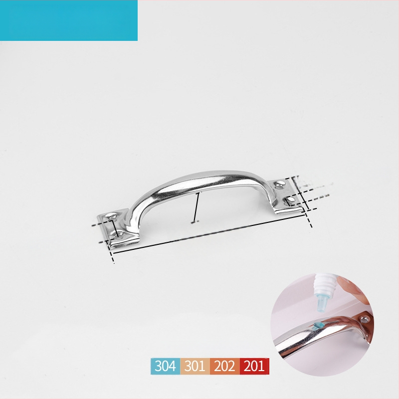 Arkinės formos nerūdijančio plieno durų rankena, modelis PH-0003, prekinis ženklas Flat Ring, modernus minimalistinis stilius.