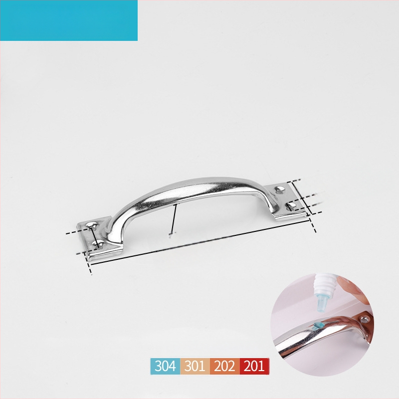 Arkinės formos nerūdijančio plieno durų rankena, modelis PH-0003, prekinis ženklas Flat Ring, modernus minimalistinis stilius.