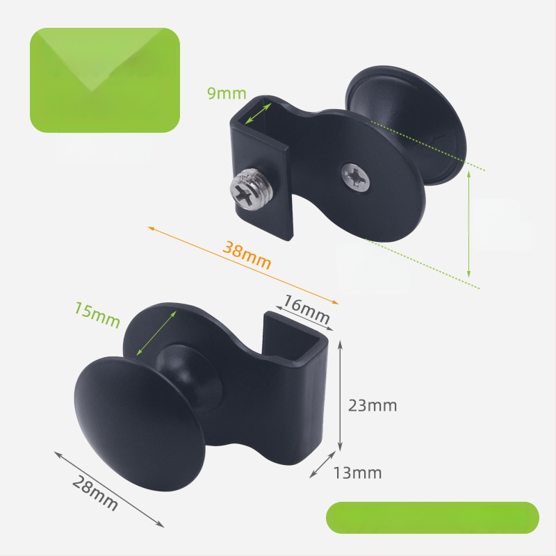 Stiklo spintos durų rankenėlė, nerūdijantis plienas, juodas šlifuotas paviršius, šiuolaikinis minimalistinis stilius