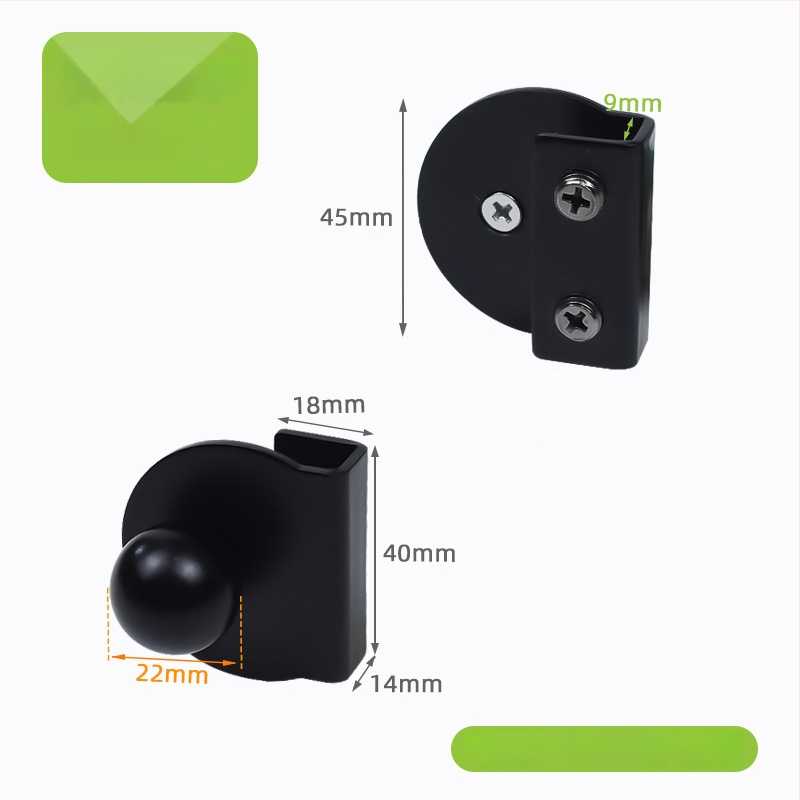 Stiklo spintos durų rankenėlė, nerūdijantis plienas, juodas šlifuotas paviršius, šiuolaikinis minimalistinis stilius