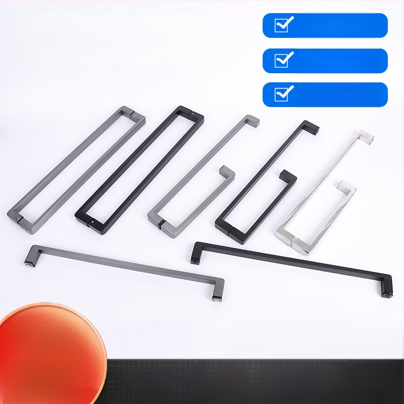 Dušo kambario rankenėlė stiklo durims, nerūdijantis plienas, 1020 minimalistinis modelis, kvadratinis vamzdelis, šiuolaikiškas stilius