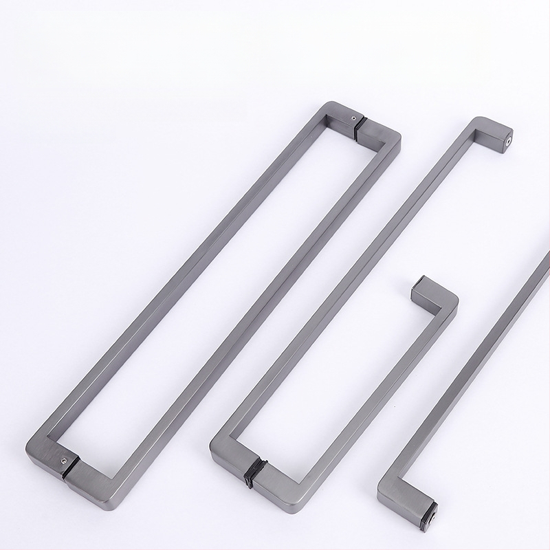 Dušo kambario rankenėlė stiklo durims, nerūdijantis plienas, 1020 minimalistinis modelis, kvadratinis vamzdelis, šiuolaikiškas stilius