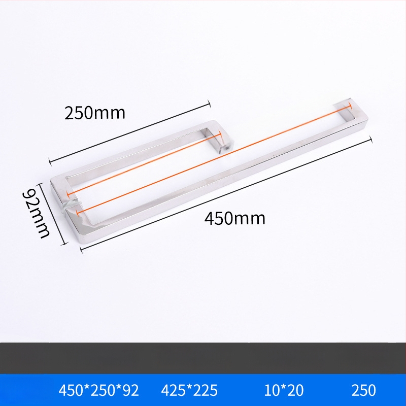 Dušo kambario rankenėlė stiklo durims, nerūdijantis plienas, 1020 minimalistinis modelis, kvadratinis vamzdelis, šiuolaikiškas stilius