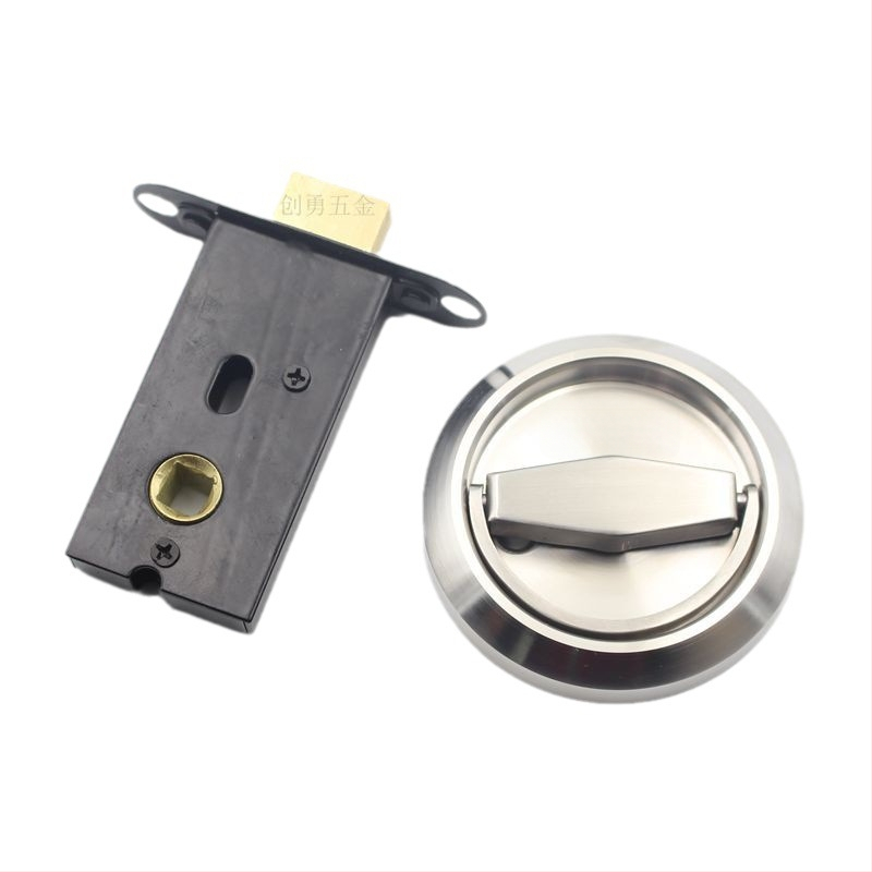 Nerūdijančio plieno nematoma durų rankena – apvali traukimo kilpa, modelis JCF-062, šiuolaikinis minimalistinis stilius