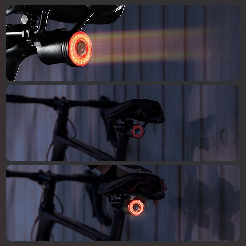 ACRUNU dviratininko išmanusis sensoriaus stabdžių galinis žibintas, IP68 vandeniui, aliuminio korpusas, COB LED, 39 g