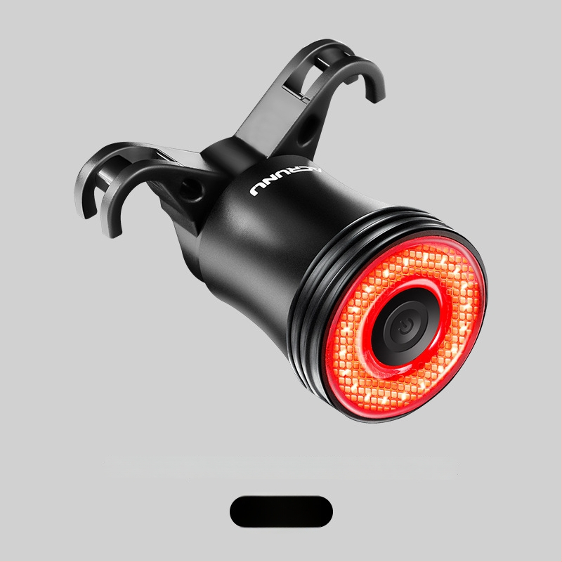 ACRUNU dviratininko išmanusis sensoriaus stabdžių galinis žibintas, IP68 vandeniui, aliuminio korpusas, COB LED, 39 g